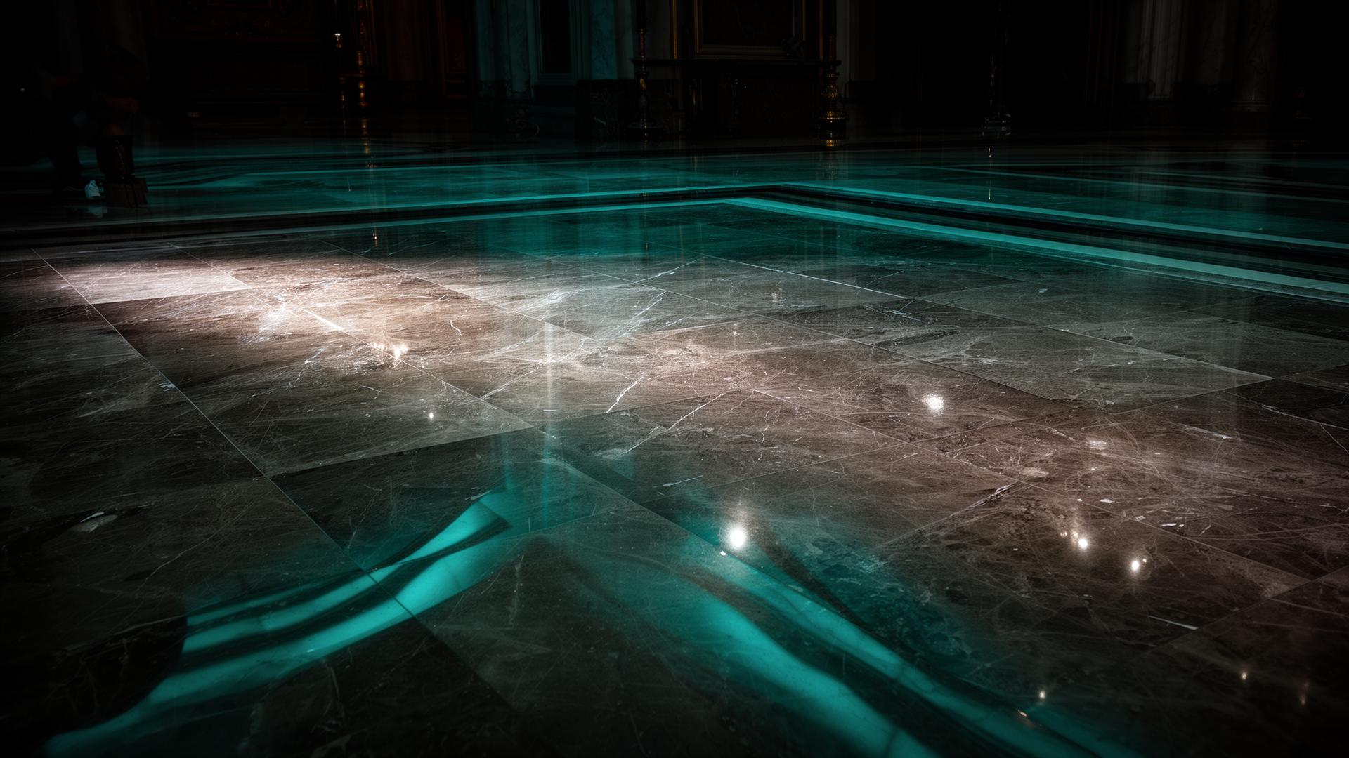 Polished natural stone floor restored in a Gilbert Arizona luxury home by Lazona Tile Care